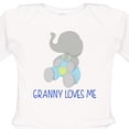 thumbnail image 4 of Inktastic Granny Loves Me Elephant Boys or Girls Long Sleeve Baby Bodysuit, 4 of 5