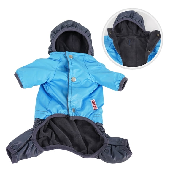 SussexHome Pets Medium Dog Jumpsuit for Medium Dogs - Washable Cute Dog Clothes Waterproof Dog Jacket - Full Coverage Dog Hoodie - Light Blue