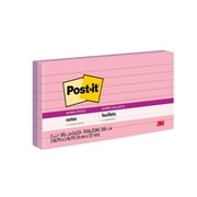 Post-it Notes, Lined, 3 In. x 5 In., Pink and Lilac, 2 Pads