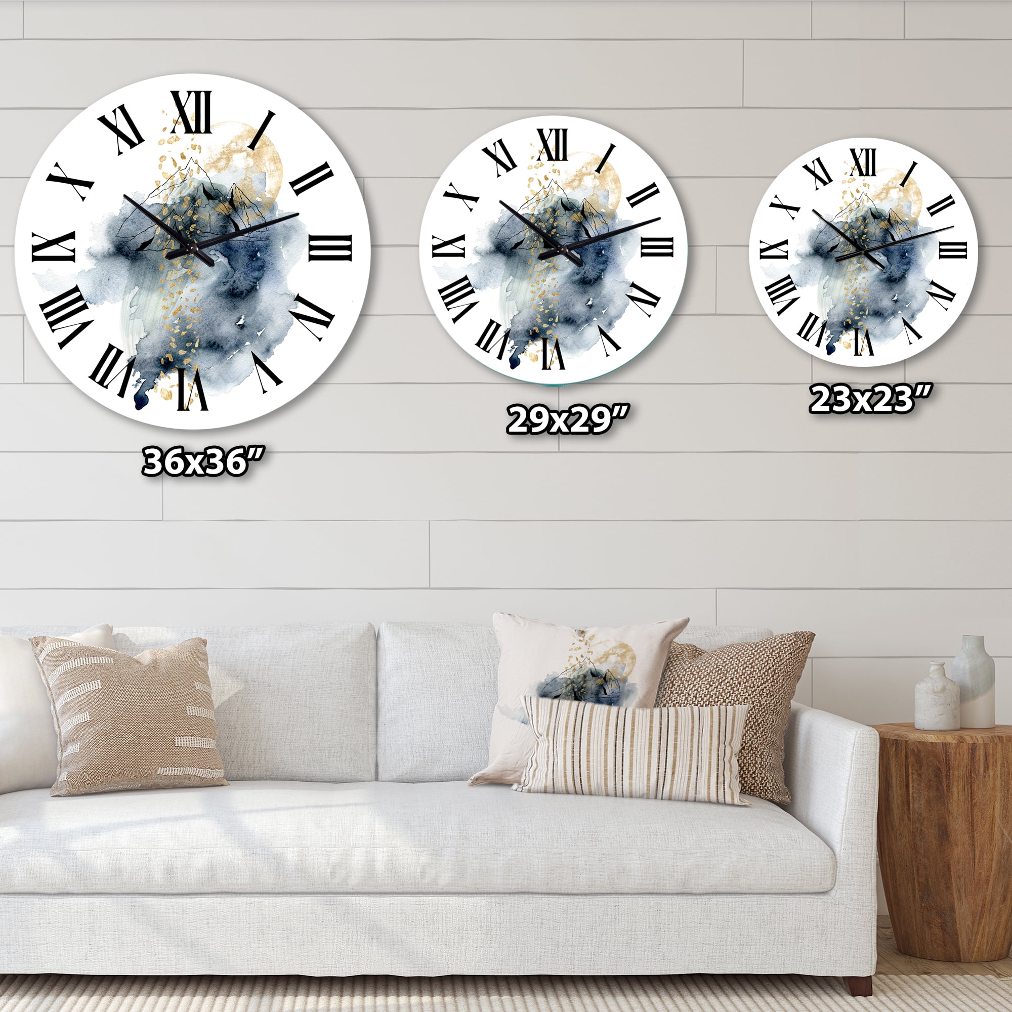 Designart 1 in Modern,Contemporary Wall Clock