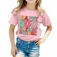 thumbnail image 1 of AJIWYH Polos d'Uniforme pour Filles, T-Shirt à Col Rond Imprimé à Manches Courtes pour Garçons et Filles, Polos pour Filles Taille 23 pour 10-11 Ans, Rose, 1 of 3