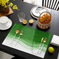 thumbnail image 3 of Ombre Green Waves Placemats Set of 4, Abstract Art Gradient Modern Placemats for Dining Table, Place Mats for Kitchen Tabletop, Waterproof Wipeable Dining Table Mats Set, 3 of 9