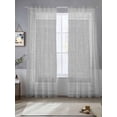 thumbnail image 2 of Grey Abstract Art Sheer Curtains for Living Room Bedroom, Vintage Linen Greek Key Geometric Light Filtering Sheer Curtains, Rod Pocket Voile Window Drapes, 2 Panels Set 52"x 108", 2 of 7