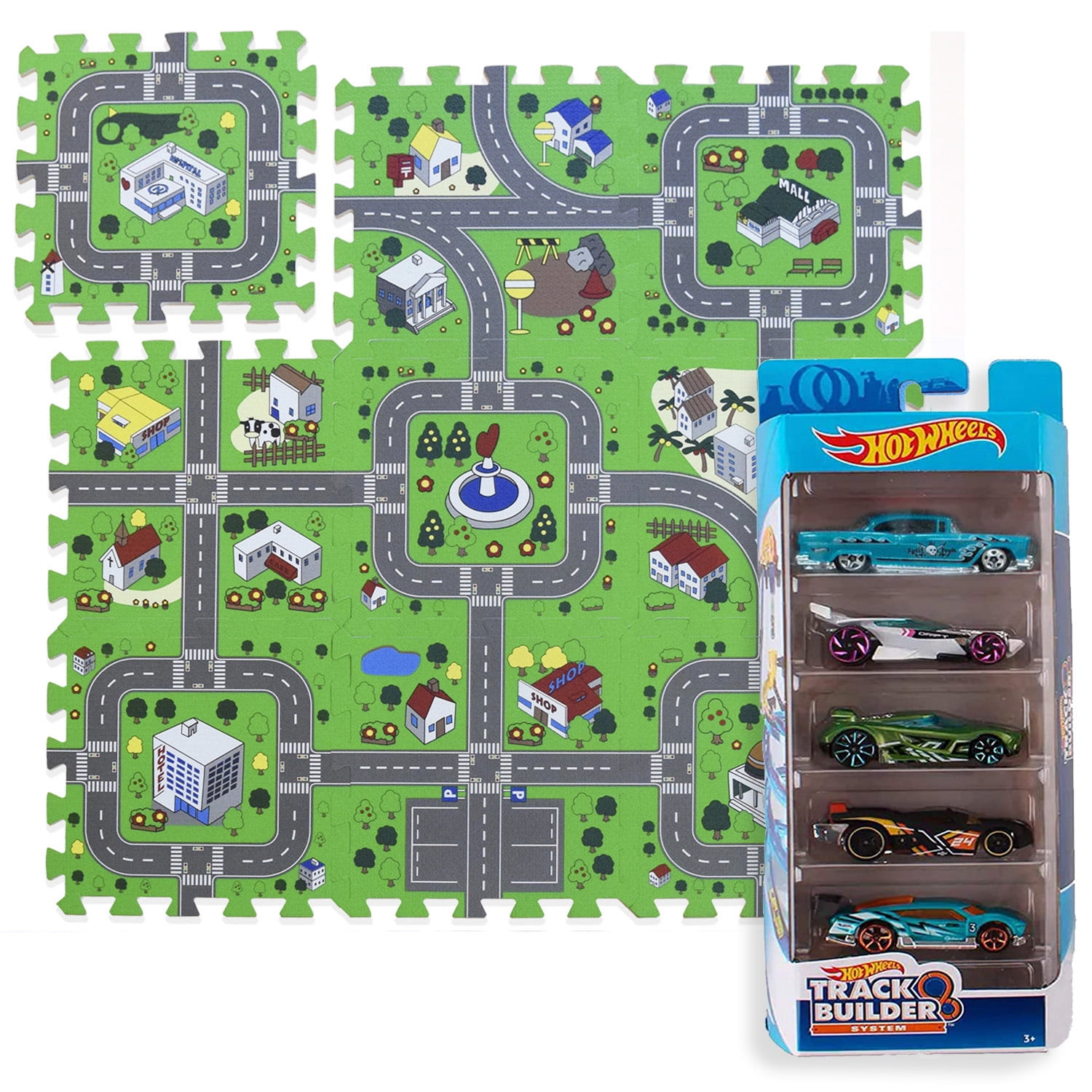 Play Mat Road Toy Foam Playmat Interlocking Floor Puzzle Road Playroom