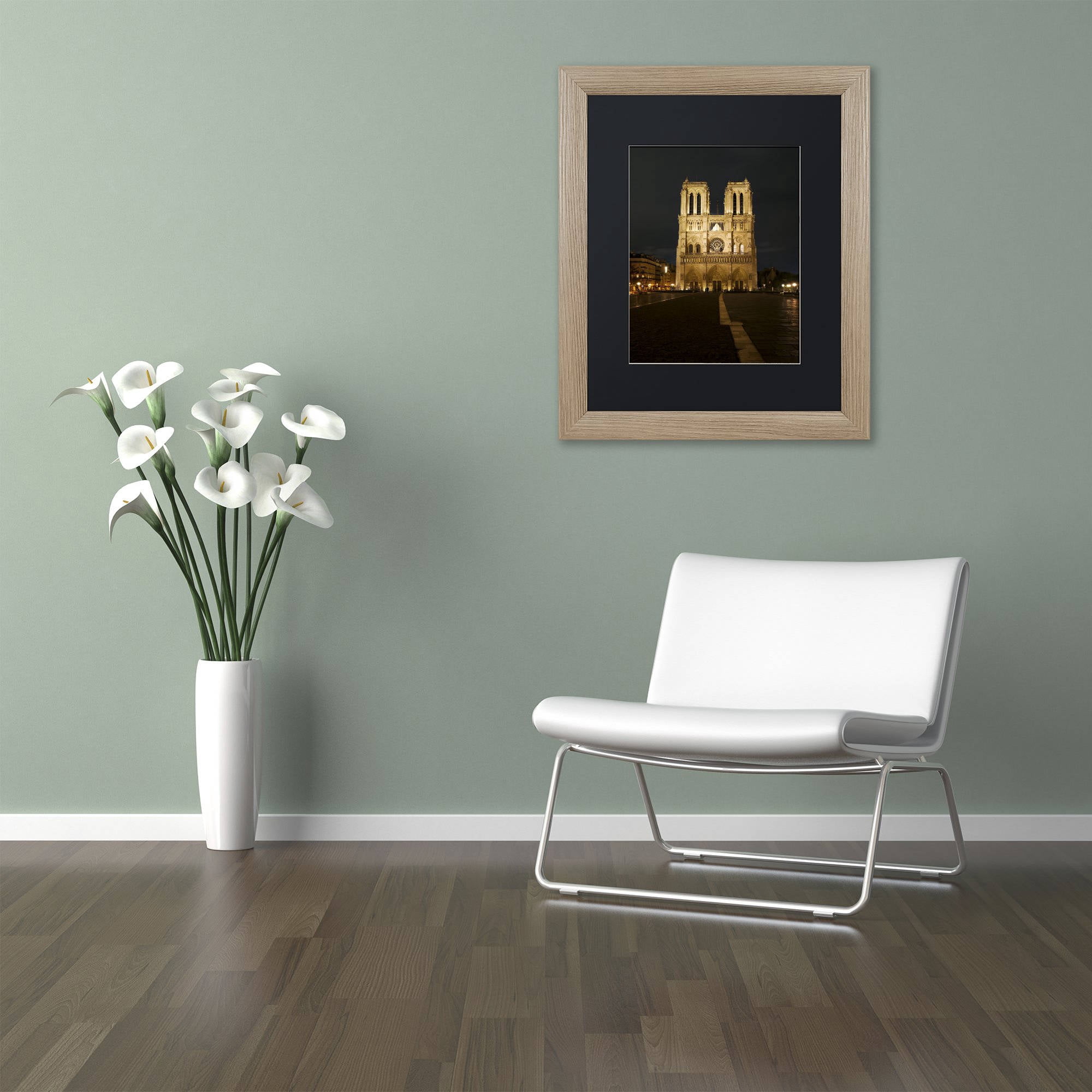 Trademark Fine Art "Notre-Dame de Paris" Canvas Art by Michael Blanchette Photography Black Matte, Birch Frame