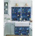thumbnail image 2 of Blue Starry Sky Short Blackout Curtains 45 Inch Long Star Galaxy Fantasy Romantic Rod Pocket Kitchen Curtains, 2 Panels Thermal Insulated Room Darkening Drapes for Bedroom, 30"W x 45"L, 2 of 5