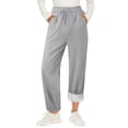 thumbnail image 1 of Pantalones deportivos Gibobby de mujer holgados con forro polar de algodón M Gris, 1 of 5
