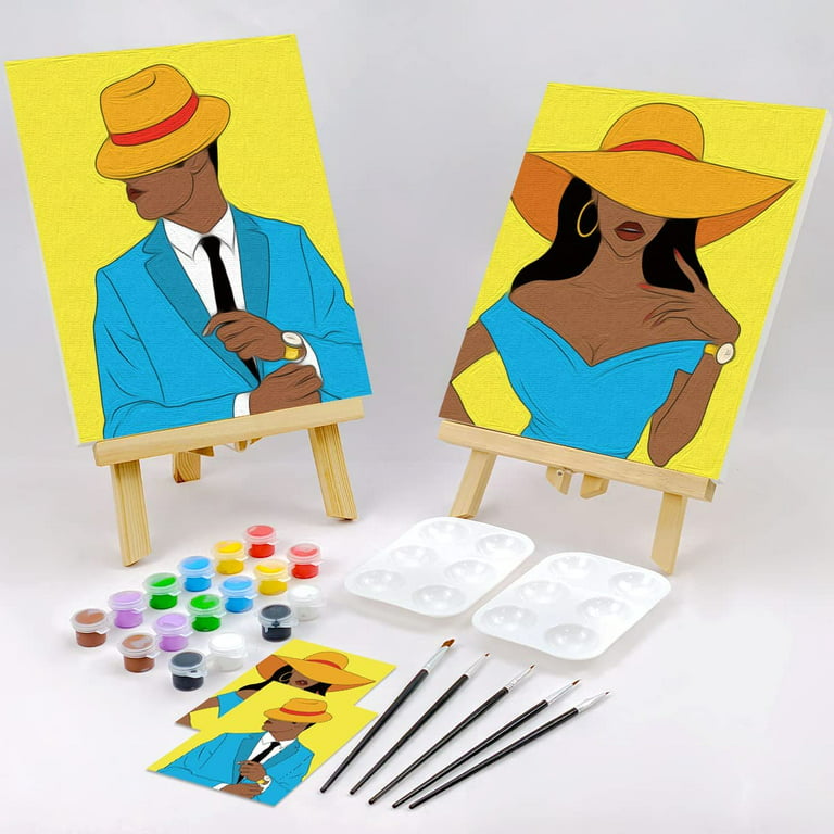 VOCHIC Couples Paint Party Kits Pre Drawn Canvas for Adults Paint and Sip  Date Night Games for Couples Painting kit 8x10 Date Nighet Girl Boy