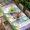 Purple Blue, variant on Easter Rabbbits Table Cloths for 5 Foot Rectangle Tables, Eggs Spring Floral Grass Colorful Wooden Patio Waterproof Elastic Fitted Tablecloths, Washable Rectangular Table Cover for Camping