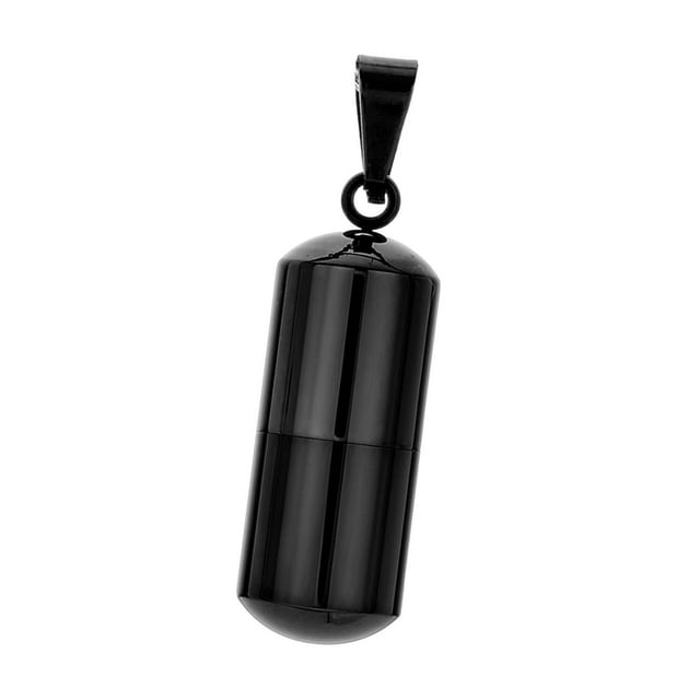 Medallón colgante de collar de ceniza vacío para llavero unisex Cremación de botella de perfume Negro jinwen Collar porta urnas para cenizas