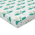 thumbnail image 4 of Ambesonne Boho Fitted Sheet, Minimnal Theme Flowers Lotus, Full Size, Dark Seafoam Reseda Green, 4 of 5