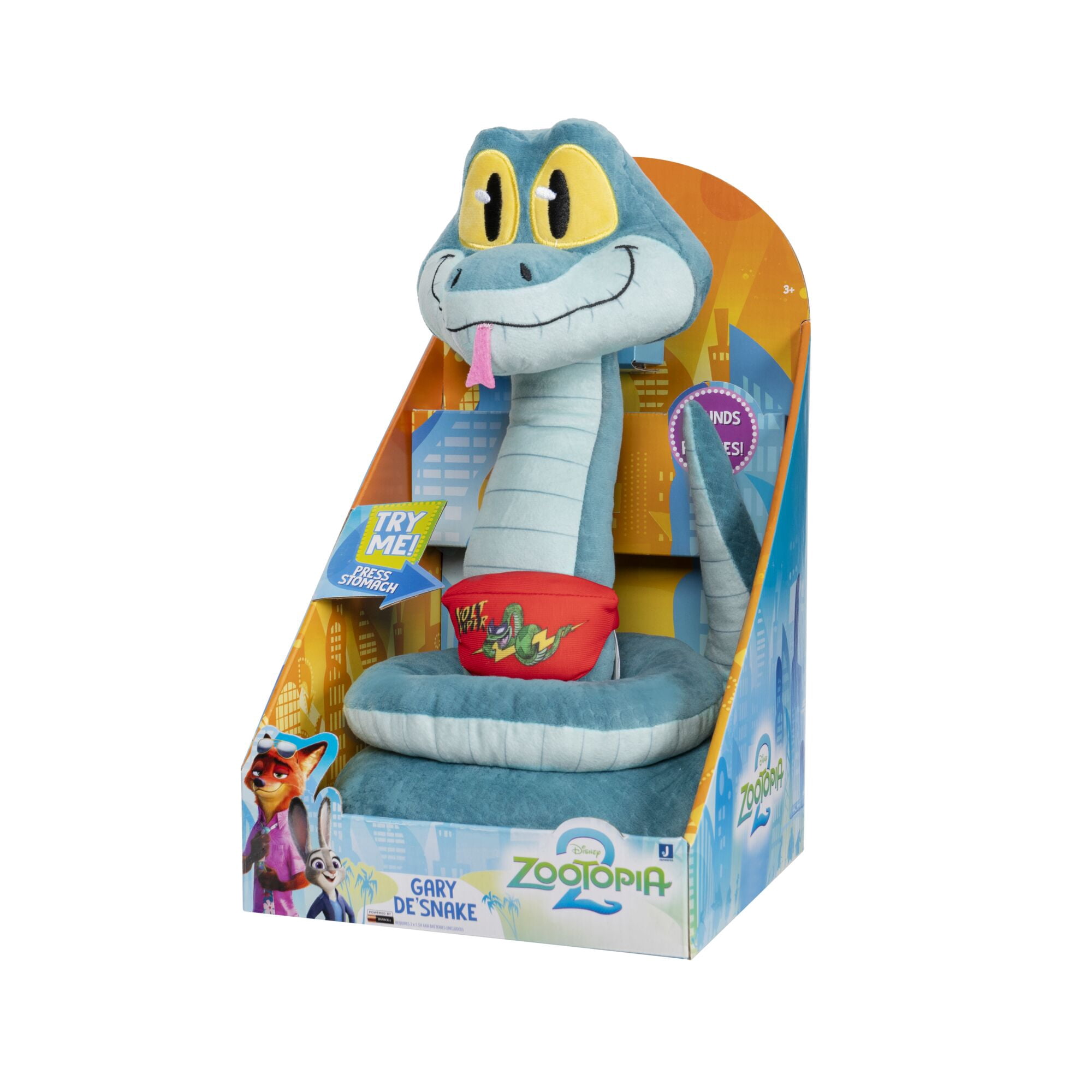 Disney’s Zootopia 2 12 inch Feature Plush Gary De’Snake -  Sounds and Phrases - Plush Toys for Kids and Preschoolers