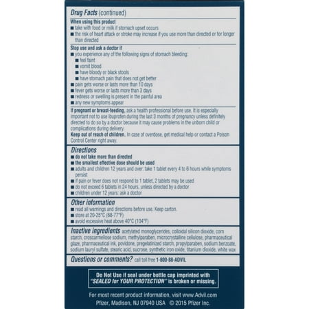 Advil Easy Open Cap (200 Count) Pain Reliever / Fever Reducer Coated Tablet, 200mg Ibuprofen, Temporary Pain Relief