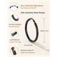 thumbnail image 5 of FindChic Black Hoop Earrings for Women Stainless Steel Huggie Loop Earrings Hollow Tube Hoops Birthday Christmas Jewelry Gifts Her Mom Wife, 50mm, 5 of 8
