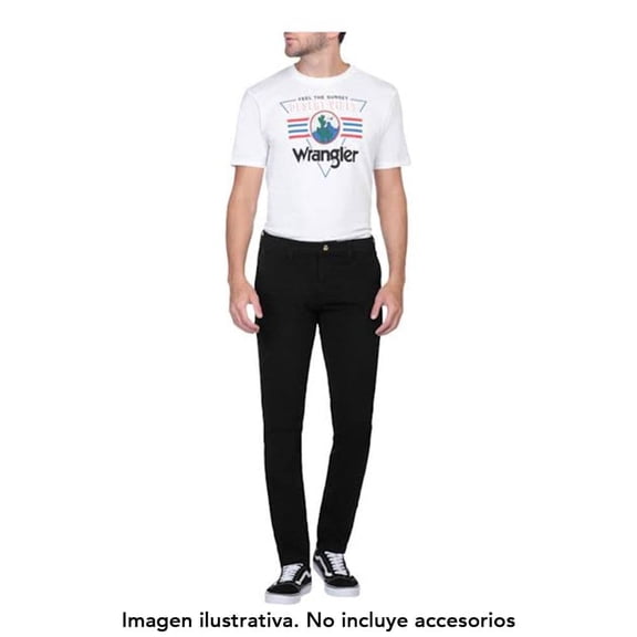 Jeans Wrangler para Hombre, Casual Fit Liso Negro Talla 34