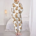 thumbnail image 3 of Pajamas for Women Set - Capybara Grass Comfy Long Sleeve Button Up Pajama Sets for Women 2 Piece, Soft Sleepwear Nightwear Pjs Lounge Sets for Women with Pockets, 3 of 6