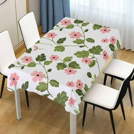 

ALAZA Leaves Flower Pattern Rectangle Tablecloth Tablecover Dinning Table Cloth 54 x72