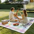 thumbnail image 4 of Happy Easter Outdoor Rug 3x5 Ft - Reversible Patio Rug Outdoor Camping Rugs, Black and White Carrots Colorful Plaid Washable Indoor Outdoor Area Rugs, Non-Slip Outdoor Carpet Runner for Deck/Porch, 4 of 8