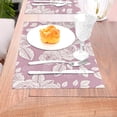 thumbnail image 5 of XMXT 4 Pcs PVC Woven Placemats, White Hand Painted Roses Stain Resistant Anti-Skid Place Mats for Dining Table, 12 x 18 inches, 5 of 6