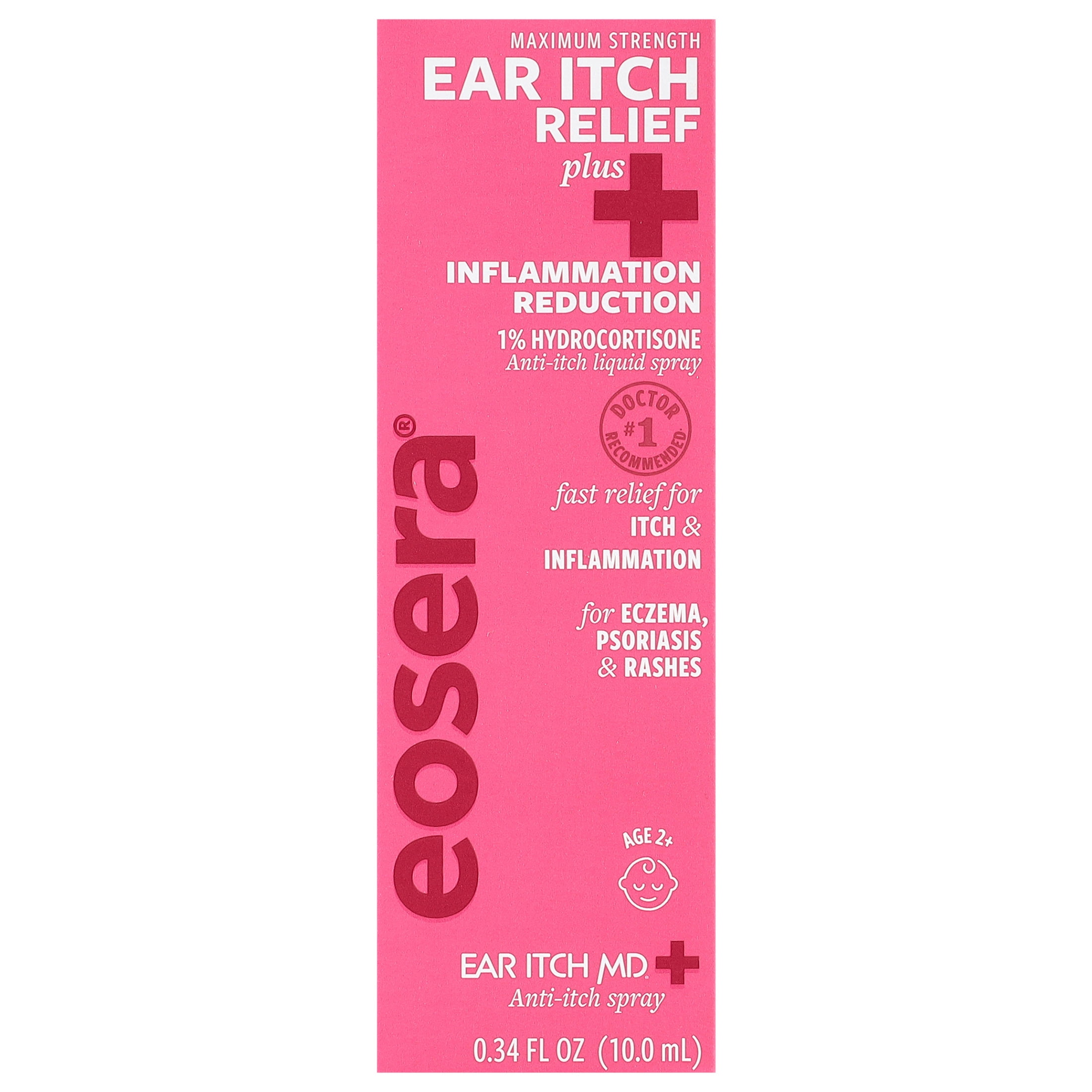 (2 pack) Eosera Ear Itch MD Plus Anti-Itch Ear Drops with 1% Hydrocortisone, 10 mL