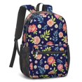 thumbnail image 2 of Pioneer Flower Floral Print Pattern 17" School Backpacks for Teens,Waterproof Oxford Fabric,S-Shape Padded Straps for School,Travel,Hiking,Camping, 2 of 5