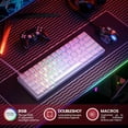 thumbnail image 3 of HK GAMING GK61 60% | Hot Swappable Mechanical Gaming Keyboard | 61 Keys Multi Color RGB LED Backlit for PC / Mac Gamer | ANSI US American Layout ( White , Mechanical Brown ), 3 of 7