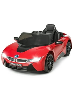 Gymax 12V Licensed Electric Kids Ride on Car BMW I8 w/ MP3 Remote Control Black/White/Red