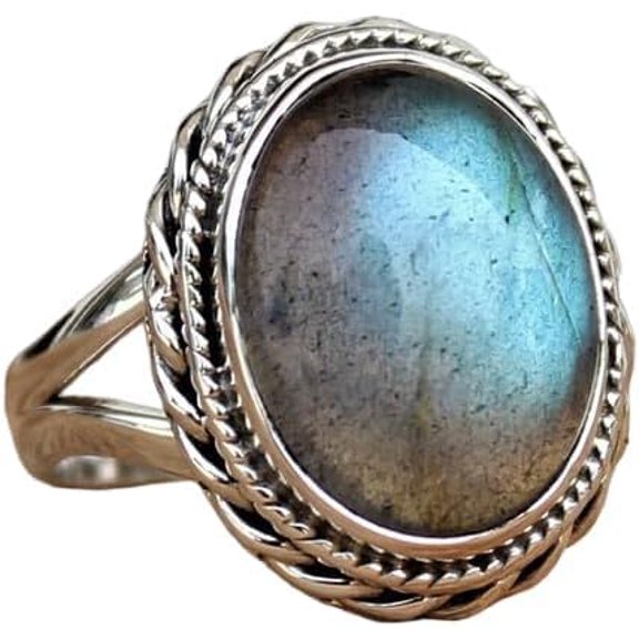 Labradorite Gemstone Ring, Natural Labradorite Ring, 925 Sterling Silver, Healing Birthstone, Womens Ring, Bohemian Ring, Handmade Silver Jewelry, Christmas Gift, Wedding Ring, Gift For Her