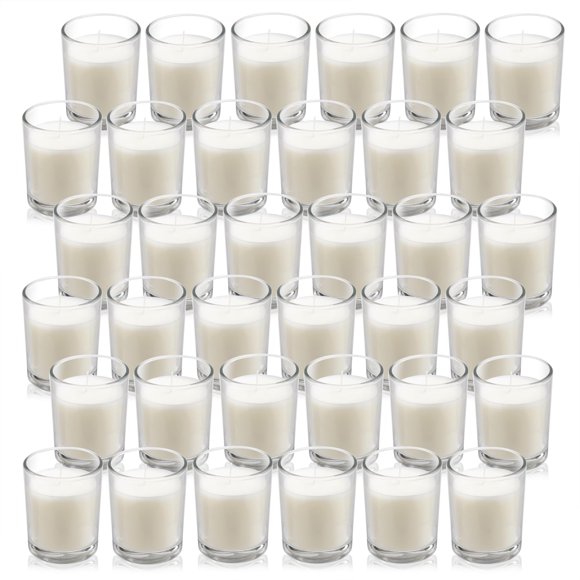 Vaso Votive Candles Housecret de color blanco cálido sin perfume (paquete de 36)