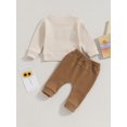 thumbnail image 2 of ZAXARRA Toddler Boys 2PCS Pants Sets Long Sleeve Letter Embroidery Tops and Drawstring Pants Sets, 2 of 7