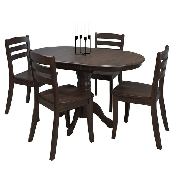 Corliving Dillon 5 Piece Extendable Cappuccino Stained Solid Wood Dining Set Com Corliving Dillon 5 Piece Extendable, Dillon Dining Table