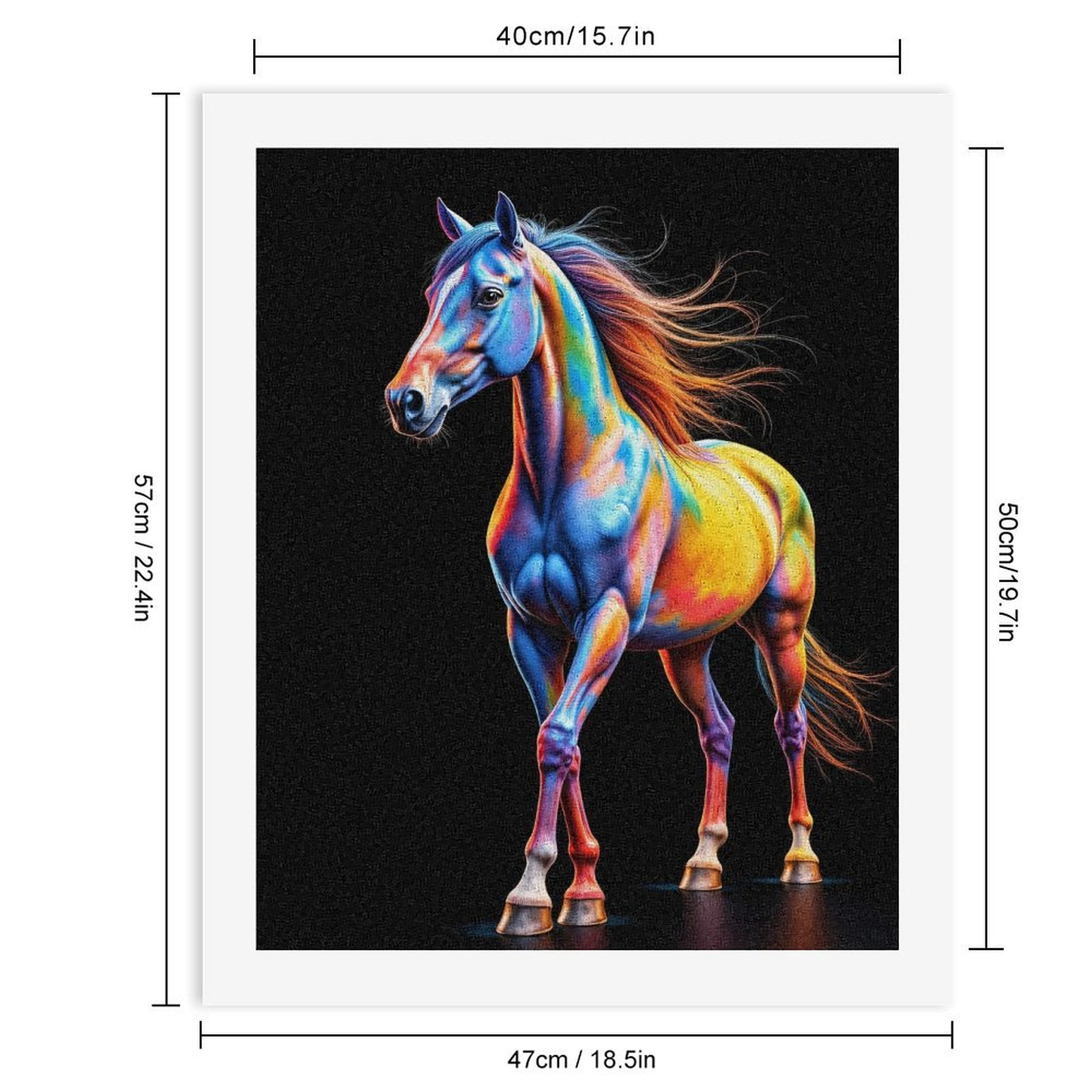 Paint By Numbers Kit for Adults Beginner - DIY Colorful Vibrant Horse Art Image Canvas Painting Kits for Adults, Frameless Paint By Number for Adults for Home Wall Decor 16x20 Inch