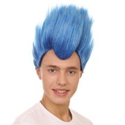 HPO Adult Mens Blue Flame Hades Wig – Synthetic Costume Hair for Halloween & Cosplay
