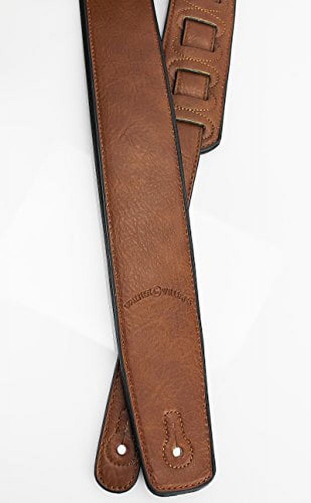 Walker & Williams G-54 Chestnut Brown Guitar Strap with Padded Glove Leather Back