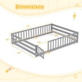 thumbnail image 3 of Costway Full Size Floor Bed with Full Length Safety Guardrails & Door for Boys, Girls Gray, 3 of 10