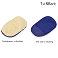 thumbnail image 3 of Uxcell Scratch Free Soft Microfiber Cleaning Mitten Dusting Wash Mitt, Beige Blue, 3 of 5