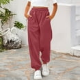 thumbnail image 2 of Ruyang Baggy Sweatpants for Girls Boys School Joggers Elastic Waist High Waisted Drawstring Plain PE Athletic Pants, 2 of 6