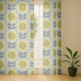 thumbnail image 6 of Vargottam Flower Print Sheer Georgette Curtains for French Doors & Balcony - 2 Panels, 96" Long, Light Filtering, Grommet Top Printed Drapes for Living Room or Lounge, 6 of 9