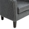 thumbnail image 3 of Upholstered Quiltback Barrel Accent Chair in Stormy Gray Fabric, 3 of 4