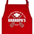 thumbnail image 2 of ThisWear BBQ Grill Accessories Everything Tastes Better Off Grandpas Grill Chef Apron Two Pocket Apron Red, 2 of 7