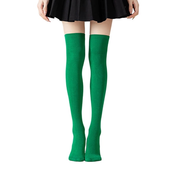 WAYUTE Womens Over the Knee Socks Stretch Soft Knit Thigh High Socks Solid Color Fashion Leg Warm Stockings for Party Holiday Wear