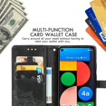thumbnail image 6 of for Google Pixel 5A 5G Wallet Phone Case,Mandala Embossing PU Leather Phone Case with Credit Card Holder & Hand Strap Kickstand Flip Folio Closure Cover for Google Pixel 5A 5G MTL Black, 6 of 16