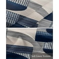 thumbnail image 6 of Boho Navy Blue Kitchen Valances for Windows Farmhouse Linen Window Valance Curtain for Living Room Window Treatment Modern Geometric Abstract Art Valance Rod Pocket Topper Drape, 54 x 18 Inch, 6 of 6