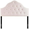 thumbnail image 3 of Pemberly Row Full Diamond Tufted Performance Velvet Headboard in Pink, 3 of 6