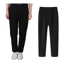 Girls Uniform Pants Skinny Fit Stretch Pants with Pockets Straight Pants Girls Black Uniform Pants Back To School Clothes Kids Girls Outfits Size 7-8 Years