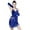 Blue, variant on Women's Sequins Tassel Latin Dance Dress Flapper Party Dresses Rumba Ballroom Outfits with Gloves Silver One Size