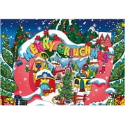 Allenjoy 82" x 59" Merry Grinchmas Christmas Backdrop for Kids Xmas Winter Let it Snow Happy New Year Holiday First