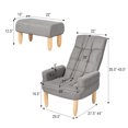 thumbnail image 2 of Costway Canapé Paresseux Fauteuil Dossier Réglable & Appui-Tête Salon W/pouf Gris, 2 of 10