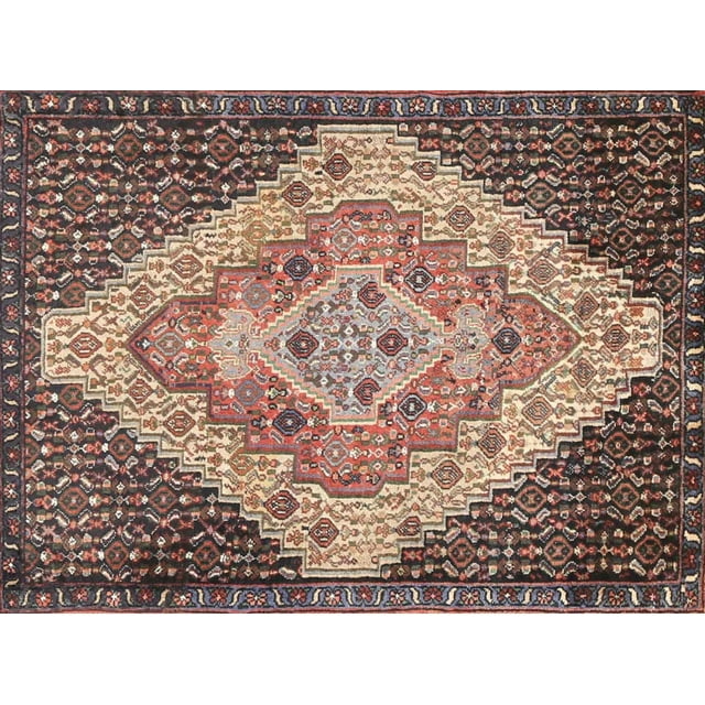 Ahgly Company Tapis d'Intérieur Rectangulaire Traditionnel Brun Rougeâtre Médaillon, 2 Pieds x 5 Pieds