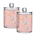 thumbnail image 2 of Candy House Pattern Bathroom Canisters Set of 4 Translucent Plastic Storage for Cotton Pads and Floss, 2 of 7